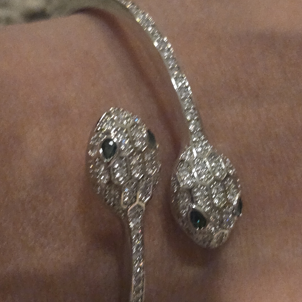 Elegant Silver Snake Bracelet - Picture 2 of 11